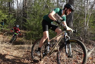 mountain bikers on a trail